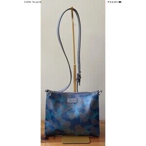 Tignanello Multi-colored Blue Camo Adjustable Crossbody Pouch/Handbag/Clutch